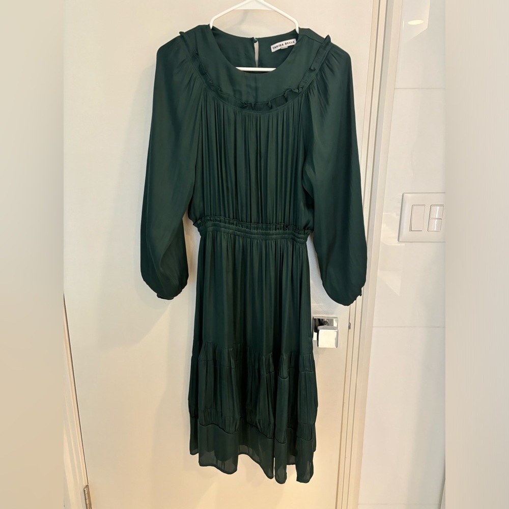 Hunter Green Midi long sleeve Dress